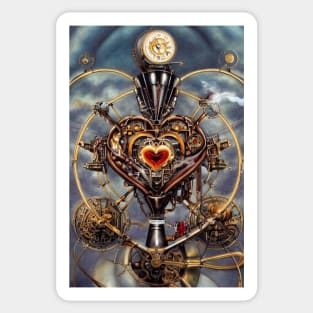 Steampunk mechanical heart Sticker